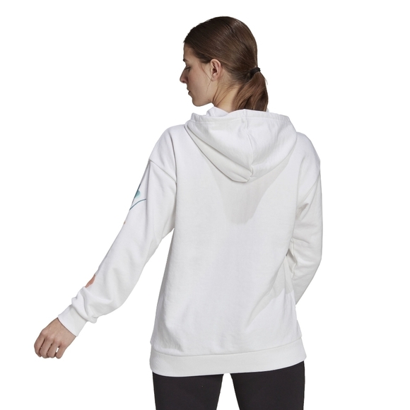 Adidas Women's Plus Size Floral Graphic Hoodie HB4572 White 3x NEW NWT - Picture 5 of 16